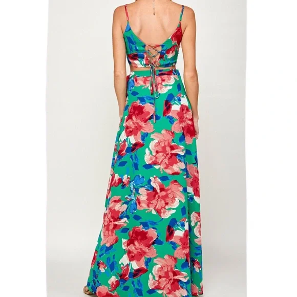 EnCreme Boho Floral Crop Top & Maxi Skirt - Picture 2 of 7